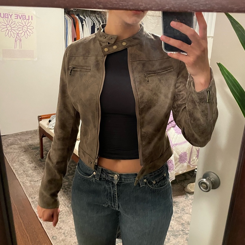 Lioness brown moto jacket size small